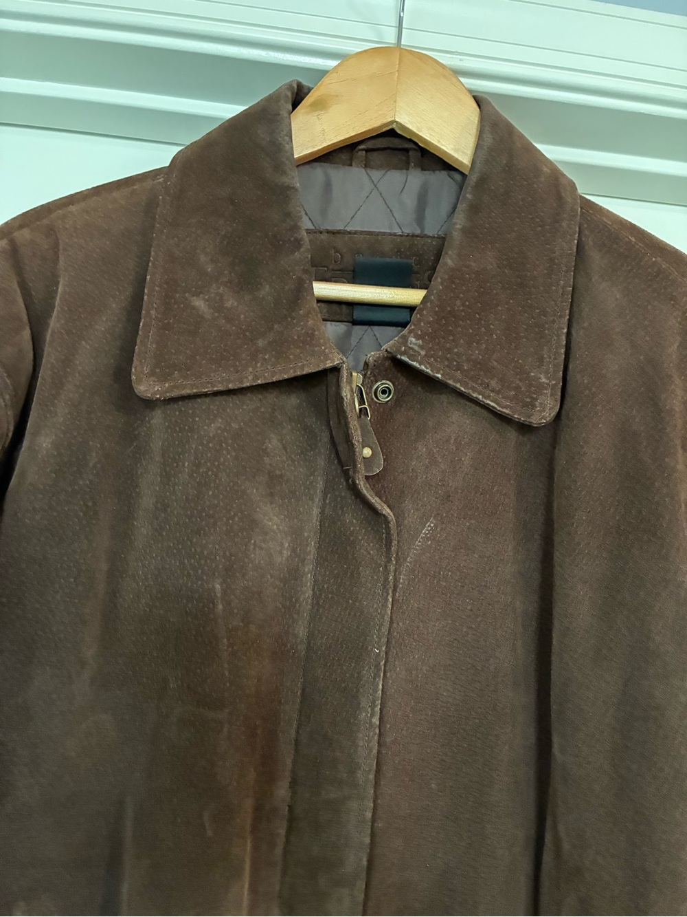 Basic Editions Men’s Brown Suede Bomber Jacket Size L - Picture 5 of 9